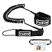Tagvo SUP Leash Coiled 10ft Super Strong 7mm Cord with Waterproof Waist Pouch, Comfortable Padded Neoprene Ankle Cuff Stand up Paddle Board Leash with Double Swivels Anti-rust Flexible Surfboard Leash