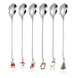Weihnachtstasse,6-Teiliges Weihnachtslöffel,Weihnachtstassen,Wweihnachten Christmas set Weihnachtsgeschirr,Weihnachts Löffel Besteck,Kaffeelöffel Geschirrset Weihnachtsbesteck