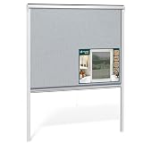 VOUNOT® Store Moustiquaire Fenêtre Enroulable en PVC Recoupable avec Maille en Fibre de Verre Store Moustiquaire Installation Facile L150 x H160 cm Blanc
