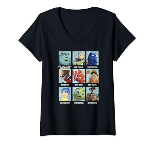 T-shirt col V Disney Pixar femme imprimé mode été