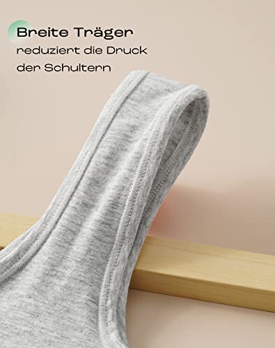 INNERSY Bustier Mädchen Baumwolle Sport BH ohne Bügel Bralette Kinder bis Teenager 6-16 Jahre 3 Pack – Bild 4