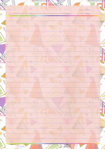 Image of Pack of - 40 Design - 009 A4 Size 140 GSM One Side Ruled Multipurpose Designer Colored Art & Craft Sheets for Scrapbooking, Projects