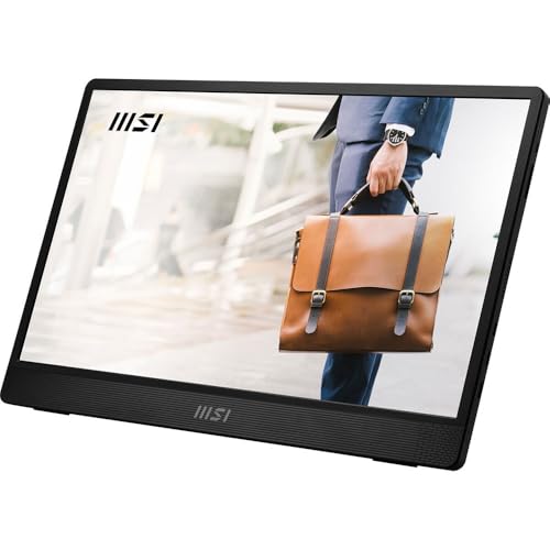 Image of MSI PRO MP161 E2, 15.6 inch (39.62 cm), IPS Panel, Full HD 1920 x 1080, 60Hz, Black, Eye-Friendly Screen, Speakers, Enhanced Chassis & Kickstand, Mini-HDMI 2.0b, 2 x USB Type-C Monitor