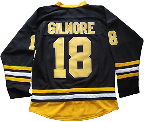 La Mejor Selección de Ropa de Hockey sobre hierba los 5 mejores. 46 playera de hockey sobre hielo #18 Gilmore para niños, color negro/blanco, Negro -, Medium