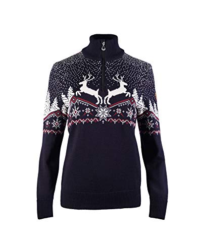 Dale of Norway Dale Pull de Noël pour Femme, Multicolore (Bleu marine/blanc cassé/rose rouge.), L Cover