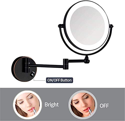 Miroir de rasage mural extensible JCAKES 5X avec prise intégrée