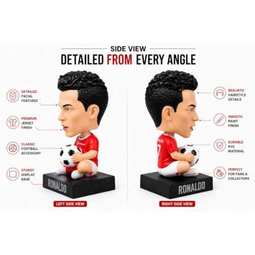 Image of Awestuffs Ronaldo Phone Holder Car Decoration Bobblehead Action Figure