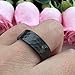 TUTISS 8mm Black Hammered Tungsten Rings for Men Women Fashion Engagement Wedding Bands Pipe Cut Matte Finish Comfort Fit Size 11
