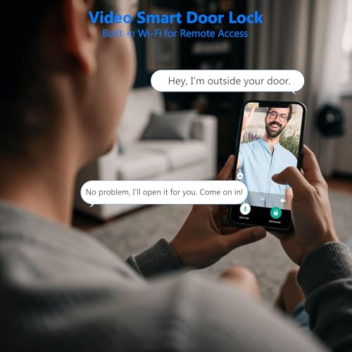 Verrou de porte vidéo intelligent et poignée biométrique à code pour maison - 7