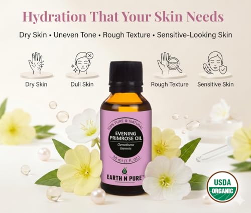 Image of Earth N Pure Evening Primrose Oil | 100% Pure & Natural | Cold Pressed | Skin Moisturization, Nourished Hair & DIY Skincare | 100ml