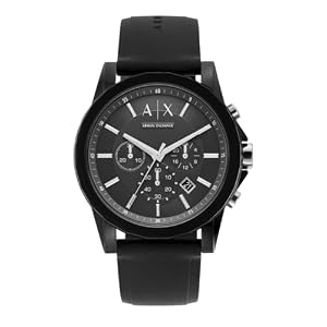 Armani Exchange Sync Chronograph Black Silicone Watch AX4173