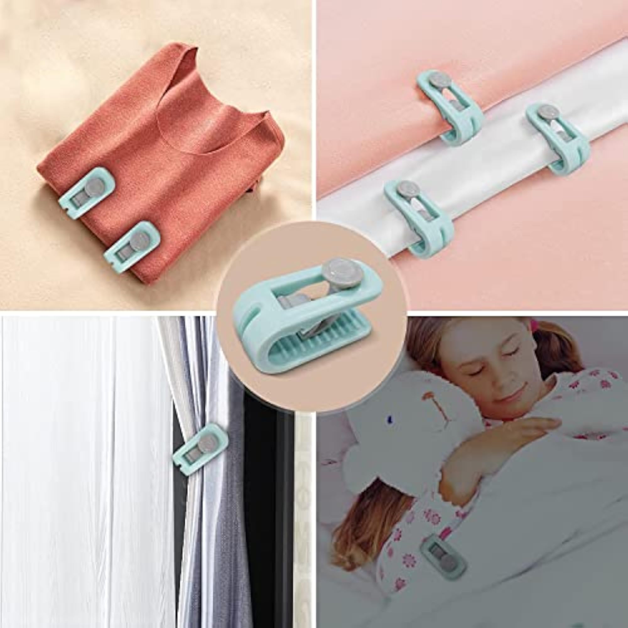 Blanket Bed Sheet Clip for Bedding, Non-Slip Insert