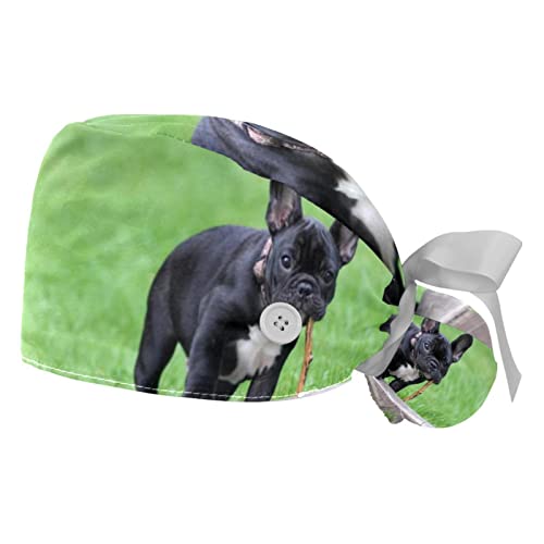 Casquettes de travail respirantes et ajustables avec motif chien