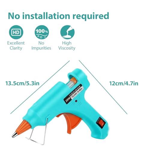 Image of Mini Hot Glue Gun 10pcs Glue Stick Hot Glue Gun Set For Quick Repair Artist DIY Art Home 20w Lake Blue