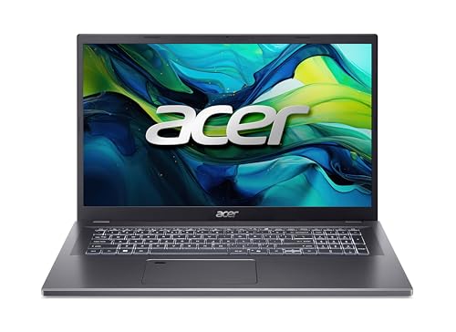 Acer Aspire 17 (A17-51M-74F2) Laptop | 17,3' FHD IPS Display | Intel Core 7 150U | 32 GB RAM | 1 TB SSD | Intel Grafik | Windows 11 | QWERTZ Tastatur | grau