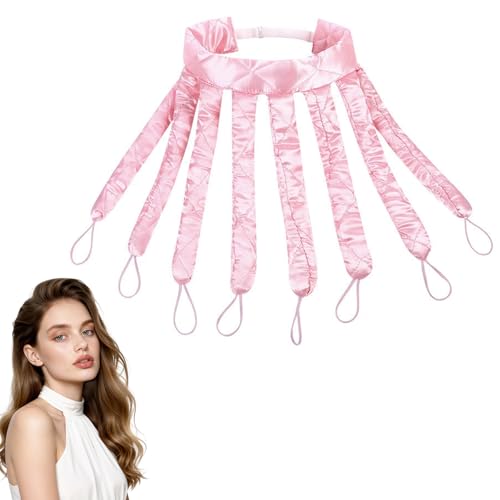 Octopus Heatless Curler Octopus Heatless Curling Rod Headband Soft No Heat Curls Rod Satin Overnight Band Curlers Sleeping Lazy Pillow Roller Styling Tools for Long Short Hairs and DIY(Pink)