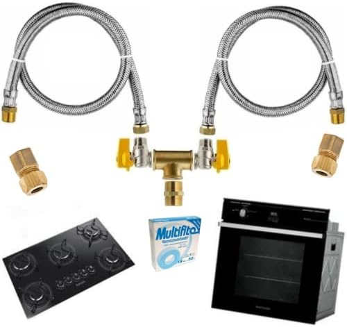 Kit Duplo Para Instalação Gás Encanado Forno Cooktop Tamanho: 1,5...