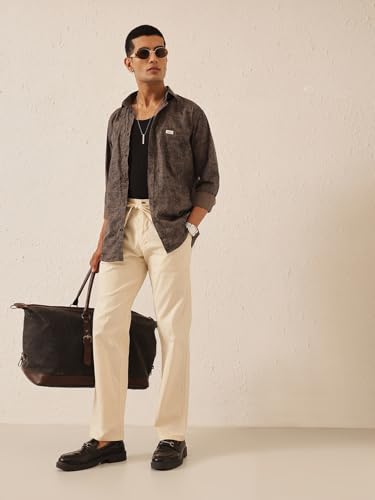 Image of Majestic Man Men's Premium Linen Blend Pants | Lightweight Fabric | Elastic Waist with Drawstring | Regular Fit | Side, Back Pockets | Perfect for Casual, Holidays & Travel