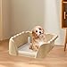 ＡＷＨＡＯ Dog Toilet with Post, Portable Heightened Fence Litter Box Removable for Puppy Indoor Bunny Small Animals Other Pets, Coffee