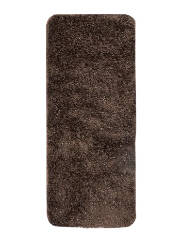Image of Saral Home Shaggy Modern Carpet (Brown, 45X120 cm)