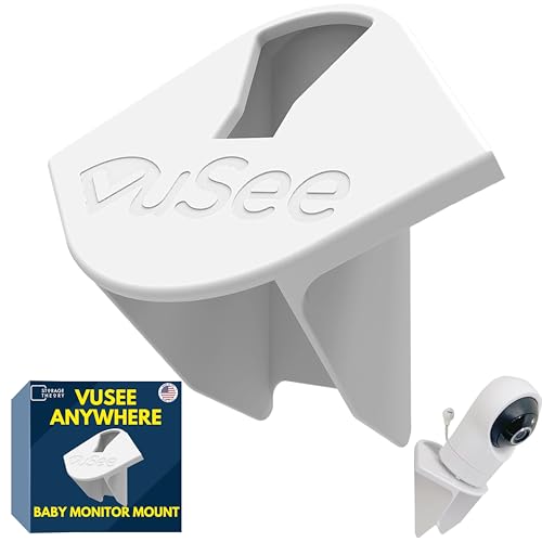 Image of Vusee Anywhere Baby Monitor Wall Mount – No-Drill Adhesive Shelf for Cameras – Compatible with Most Baby Monitor Brands – White, 1 Pack