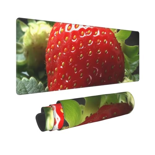 Tapis de souris de jeu 30x80 cm fraises antidérapant pour bureau