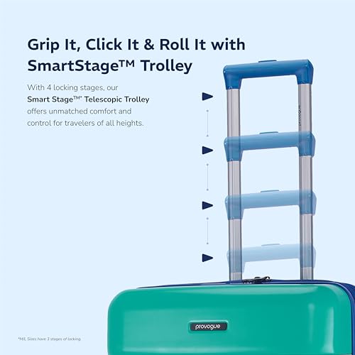Image of Provogue Linea Hard-Sided PP 65 Cm Trolley Bags for Travel Medium Size | Expandable Luggage Suitcase with 8 Wheels | TSA Lock | 3 Year Warranty (Provogue Blue)