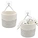 Uooker 2PCS Home Hängekorb, Baumwollkörbe Kleiner Korb mit Griff, Kleine Baumwollseilgewebte Höngekörbchen,Wandkorb, Aufbewahrungskorb Körbe, Korb Hängend für Kinderzimmer Bad Blume zum Organisieren