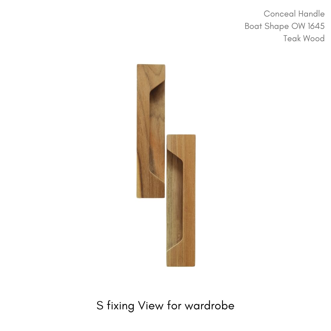 Wooden Concealed Handle - Boat Shape Design -4