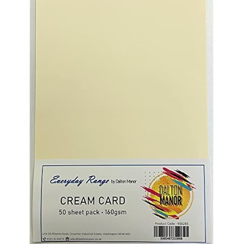 DALTON MANOR A4 Coloured Card - 160GSM Cream - 50 Sheets Cover