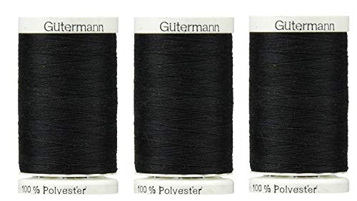 Sew-All, All PurposeThread 547 Yards-Black GUTERMANN Thread 3 Pack (Black)