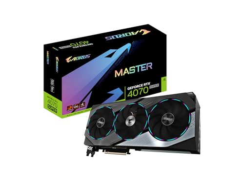 Image of GIGABYTE AORUS GeForce RTX 4070 Super Master 12G Graphics Card, 3X WINDFORCE Fans, 12GB 192-bit GDDR6X, GV-N407SAORUS M-12GD​ Video Card