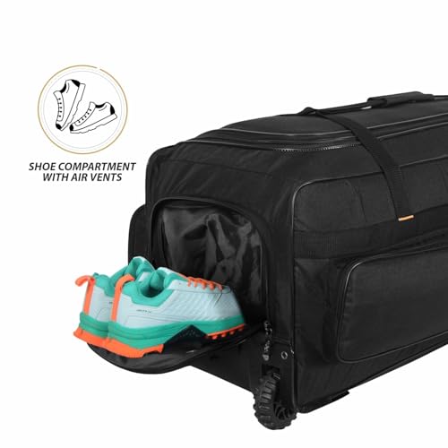 Image of DSC 2002 Cricket Kit Bag with Wheels - Large Capacity Sports Equipment Travel Bag for Players, Color - Black /Gold
