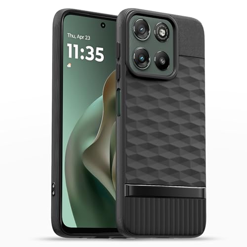 Image of Pikkme Back Cover for Motorola Moto G67 Power 5G / G57 Power 5G Camera Protection 3D Hexa Cube Design Silicone Protective Bumper Case (Black)