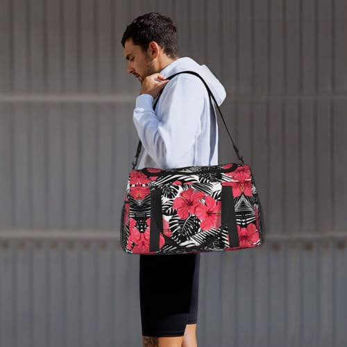 Sac de week-end imprimé hibiscus pour vos escapades et voyages