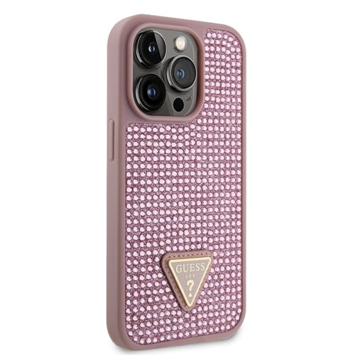 Coque Guess iPhone 15 Pro strass et logo triangle protection fine - 4