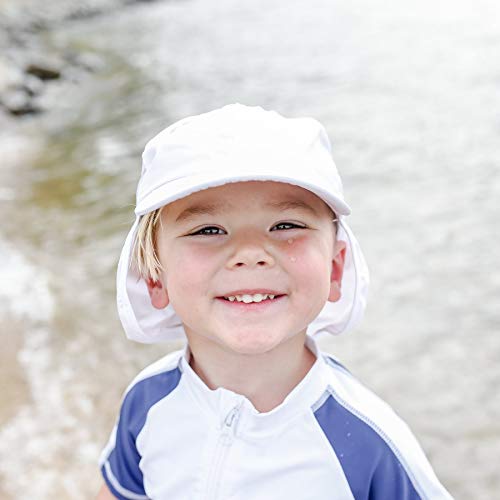 Swimzip Upf 50 Kids Sun Hat - Neck Flap & Adjustable Tightener | White 0-6 Month #TOP6