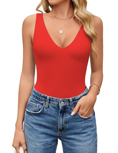 Body sexy de qualité supérieure double doublure sans manches Avidlove