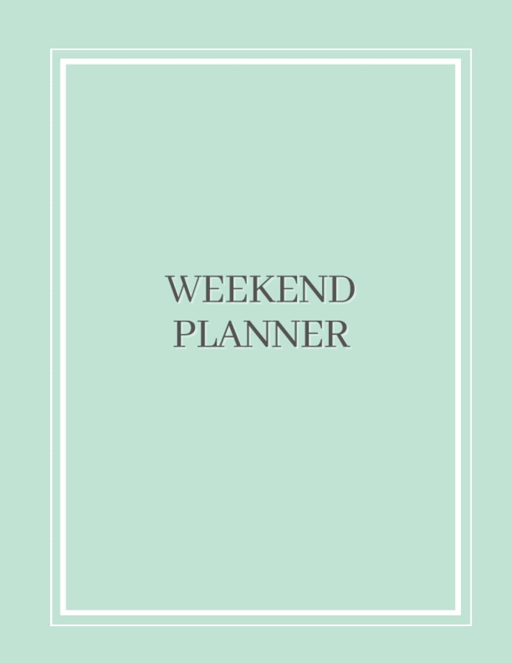 Weekend Planner - 8.5 x 11 in, Delicate Mint and Gray Floral