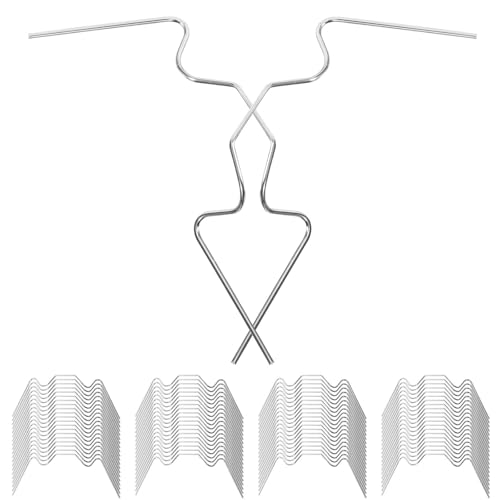 UKCOCO Clips Fixation Serrage en Acier Inoxydable W Forme, 100 Pièces, Pinces de Vitrage Robustes pour Verre de Serrage, Accessoires Jardin pour Renforcer Vitres et Stabiliser Structure