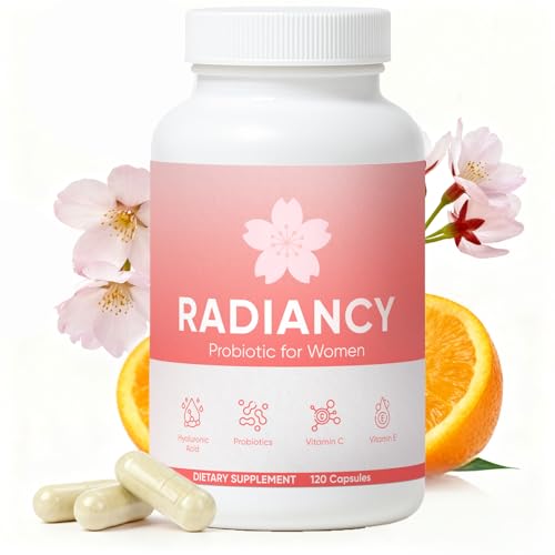 WXDOAU Radiancy Probiotic for Women Vaginal Health - Vaginal Dryness & Ph Balance with Lactobacillus Strains Cherry Blossom Extract Hyaluronic Acid Vitamin C | 120 Count