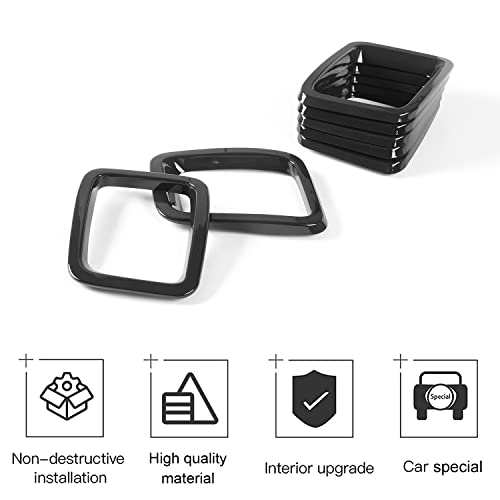 Image of CheroCar Grille Inserts ABS Front Grill Cover Guard Exterior Accessories for Jeep Compass 2017-2020,Black