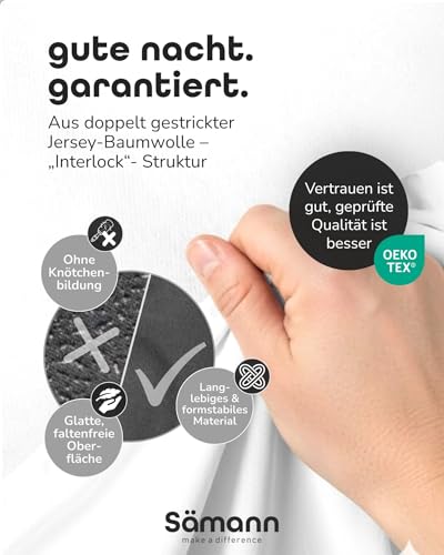 Sämann Jersey Spannbettlaken Spannbetttuch für Laufgitter 120x120 cm, Baumwolle Natur