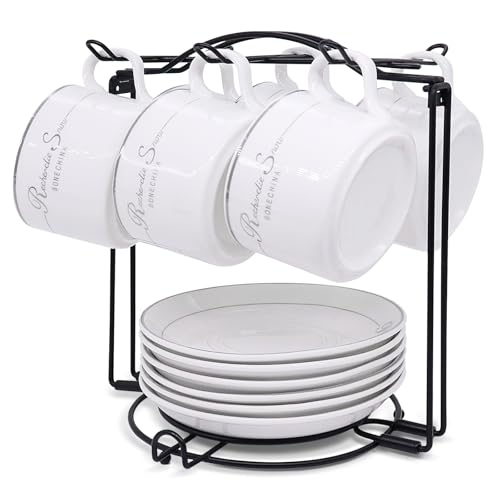 Cups Holder,black Metal Coffee Cup Tea Cups Rack,foldable Organizer For Coffee Cup Spoon And Saucers