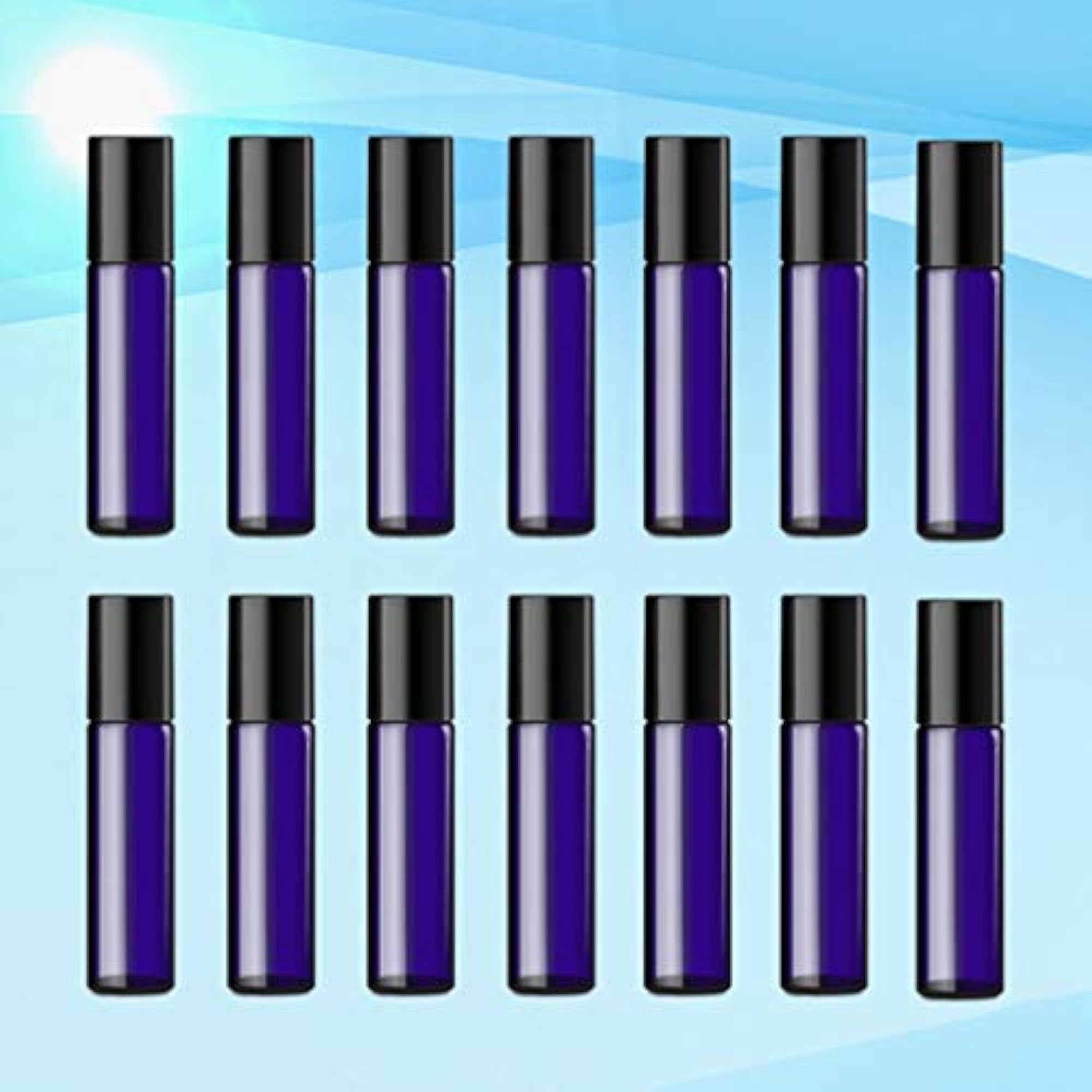 24pcs 5ml Amber Glass Bottles with Roll-On Applicator