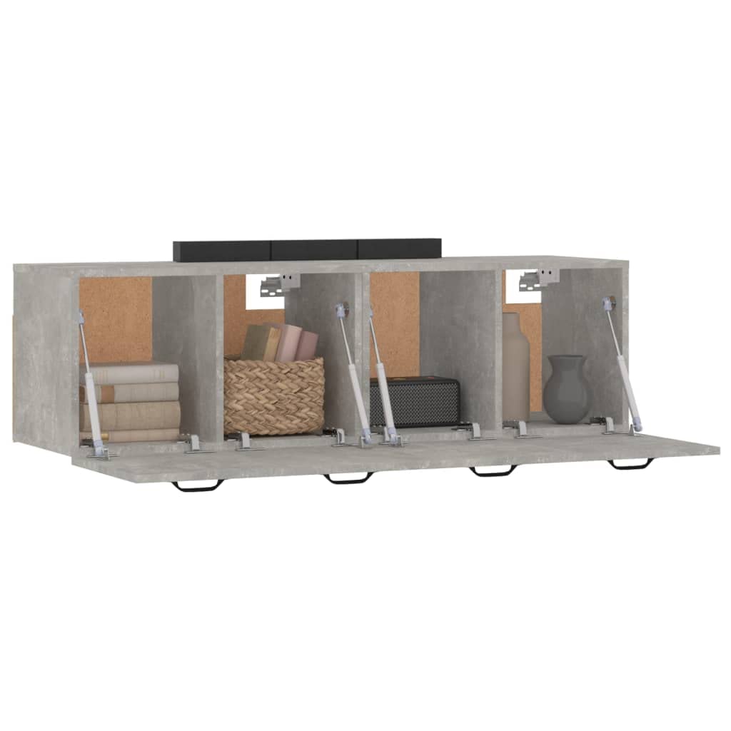Armadi per la camera da letto Armadi per lo stoccaggio dell'ufficio domestico Mobili Parete 2 pz Grigio Cemento 80x35x36,5 cm in Multistrato Per bagno, cucina, soggiorno o camera da letto