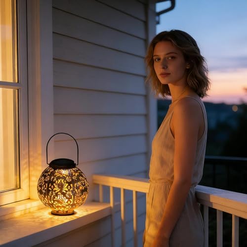 Lanterne solaire extérieure chaude pour illuminer une terrasse sans prise - 2