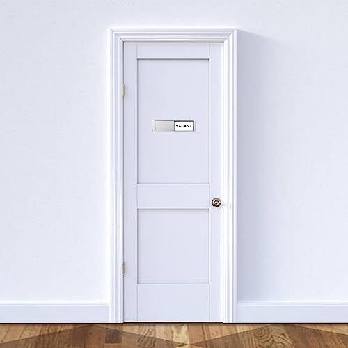 Image of Vacant In Use Door Sign,Vacant Occupied Sign for Home Office Restroom Conference Hotels Hospital, Slider Door Indicator Tells Whether Room Vacant or In Use, 7'' x 2'' - Black&White