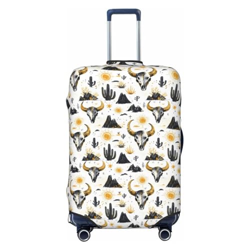 Luggage Cover Protector - Black Gold Sheep Skull Print Suitcase Covers for Luggage Fit 29-32 Inch Suitcase