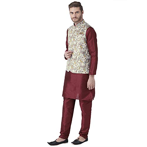 Image of hangup 3pc Kurta Pajama Basket 3PC 53AMahroon-KPW 40